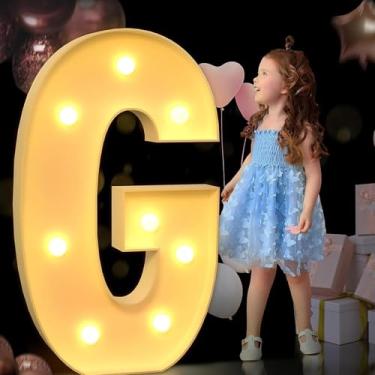 Imagem de Letras iluminadas, letreiro de LED com 26 letras, decoração de parede com alfabeto para festa em casa, bar, casamento, aniversário, festival, operado por bateria