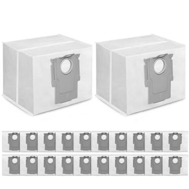 Imagem de Pacote com 22 sacos de pó compatíveis com Roborock Q5+, Q5 Pro+, Q5 DuoRoller+, Q5 Max+ Plus, Q7+, Q7 Max+, Q8 Max+, S8+, S8 Pro Ultra, Q10 Robot Aspirador, Saco descartável com capacidade de 3,5 L