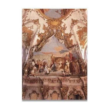 Imagem de Impressão em tela Tiepolo The Investiture of Herold as Duke of Franconia Giovanni Battista – Obra-prima rococó barroca, pintura escolar de Veneza, pintura a óleo decorativa para galeria doméstica 30 x