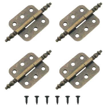 Imagem de DGHAOP 4 peças Dobradiças Dobráveis Vintage Bronze Ferro com Parafusos para Portas Janelas Armários Joias Artesanato de Madeira Caixas de Presente