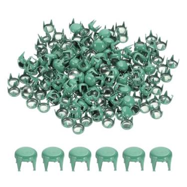 Imagem de PATIKIL Pregos de metal de 5 mm, 200 peças, contas redondas de garra de cúpula, rebites de cabeça de prego, pregos para artesanato de couro, bolsa de cinto, sapatos, verde