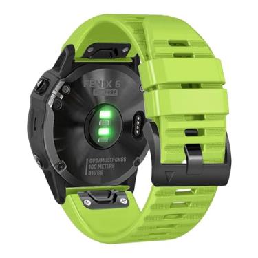 Imagem de Pulseira de relógio para Garmin Fenix 6/Fenix 7/Fenix 8 (47 mm)/Fenix 5/Fenix E (47 mm), pulseira de silicone de 22 mm para smartwatch Garmin (verde)