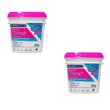 Imagem de Kit 2 Baldes De Cloro Piscina 10kg Oxy Power Multiação 5 Em1 - ASTRALP