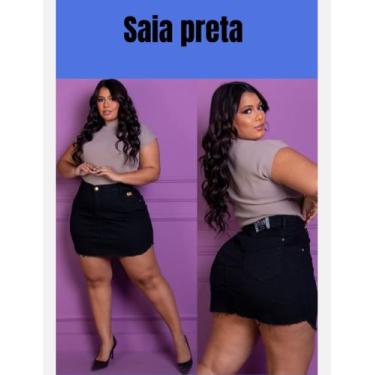 Imagem de Mini Saia Plus Size /Moda Feminina  - Nanda Fashion Boutique, Preto, 5