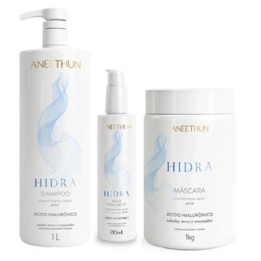Imagem de Kit Aneethun Hidra - Shampoo 1L + Máscara 1kg + Finalizador 210ml