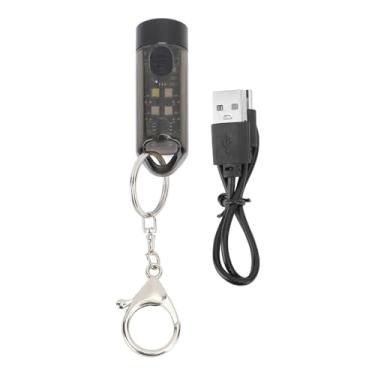 Imagem de Lanterna de chaveiro ao ar livre lanterna USB Recarregável Mini lanterna LED de alto desempenho portátil para camping caminhando preto 44g