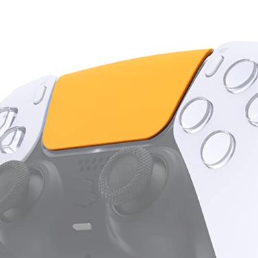 Imagem de eXtremeRate Replacement Touchpad Cover Compatible with ps5 Controller BDM-010 020 030 040 050 Models, Custom Soft Touch Caution Yellow Touch Pad Repair Part Compatible with ps5