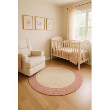 Imagem de Tapete quarto do bebe de croche tapete infantil rose rosa chá - Crochê