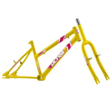 Imagem de Kit Quadro e Garfo Ultra Bikes Feminino Marcha Umbf20, Amarelo, Aro 20
