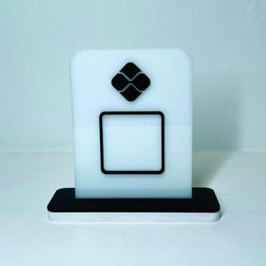 Imagem de Placa em acrilico para qr code de pix cor branco com preto - CRIATIVA 