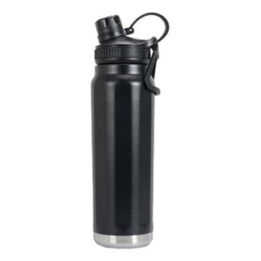 Imagem de Garrafa Térmica Inox Com Alça Esportiva 800ml - Sem marca, Preto