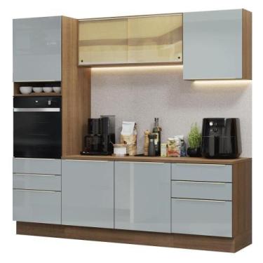 Imagem de Armário De Cozinha Completa 240cm Rustic/cinza Lux Madesa