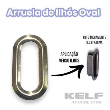 Imagem de Arruela de Ilhós Oval 16mm - Cor Niquelado 1.000un - KELF