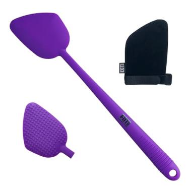 Imagem de Aplicador de loção dobrável para costas e corpo (luva de microfibra incluída) - protetor solar, autobronzeador, medicamentos, aplicador de loção corporal para as costas