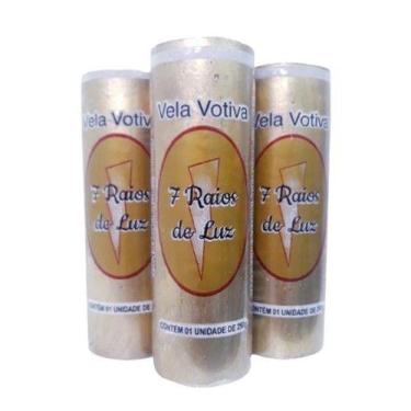 Imagem de Kit 3 und Vela Votiva 7 Dias Dourada - 260 gr  cada - Sete Raios de Lu
