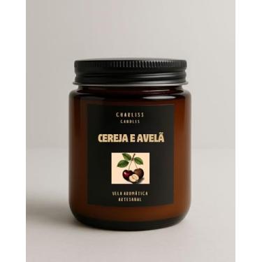 Imagem de Vela Aromática cereja e avelã - 180g | Saquinho de algodão + mini vela - Charliss Candles