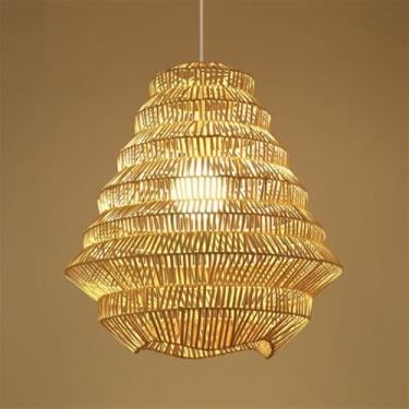 Imagem de OUFULA Contemporary Vine Art Weaving Pendant Lamp LED FashionCriatividade Restaurant Bar Counter Cafe Bar Homestay Tea Room Decoração Light (G D50CM)