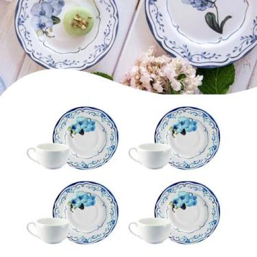 Imagem de Conjunto 4 Xicaras Chá C/pires Valência Alleanza 200 ML