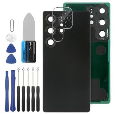 Imagem de YHX-US Substituição da capa traseira da bateria para Samsung Galaxy S25 Ultra 17.5 cm tampa traseira com 1 bandeja de cartão SIM + kits de ferramentas de reparo (Cor: Preto)