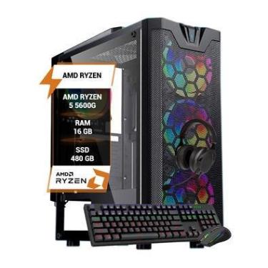 Imagem de PC Gamer AMD Ryzen 5 5600g, Memória 16GB RAM DDR4, SSD 480GB