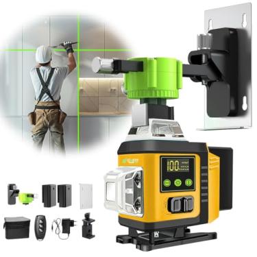 Imagem de Nível Laser Verde Profissional, 16 Linhas, 40m de Alcance, Controle Remoto, Bateria Recarregável, Autonivelamento