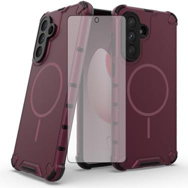 Imagem de Asuwish Capa de telefone para Samsung Galaxy A56 5G capa magnética com protetor de tela de vidro temperado e resistente, fina, híbrida, celular, TPU macio, acessórios de celular fino A 56 56A LTE