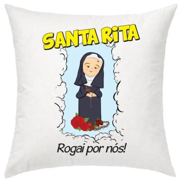 Imagem de Almofada Decorativa Santa Rita Rogai Por Nós 30 X 30 Cm