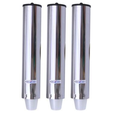 Imagem de Kit 3 Dispensers Redondos 200ml Inox - CCM