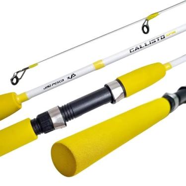 Imagem de Vara de Pesca Jaú Pesca Callisto Spin, Fibra de Vidro, 2 Partes, 10-20 lbs, Molinete (Amarelo, 1,50m)