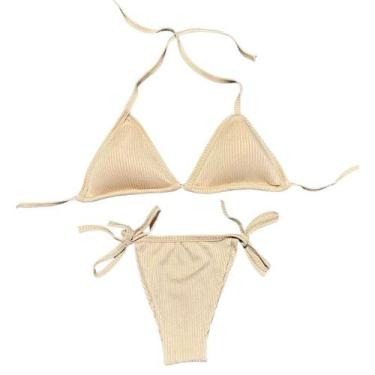 Imagem de Biquini Conjunto Tecido Canelado Com Bojo Bikini Varias Cores Verão Te