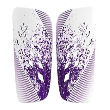 Imagem de IEUDNS 2 peças caneleiras de futebol caneleiras equipamentos de futebol protetores proteção de perna treinamento para acessórios de hóquei no gelo, Roxo