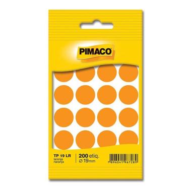 Imagem de Etiqueta adesiva TP19 laranja Pimaco