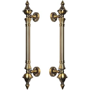 Imagem de Puxador Duplo Classic 530mm Porta Pivotante Correr Passagem Madeira Vidro Colonial 53cm Clássico Rústico Retrô Máxima Metais (Ouro Velho)