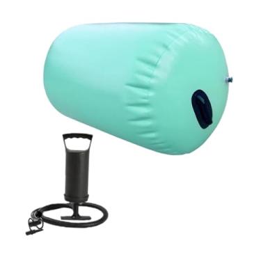 Imagem de Fenteer Tapete inflável de rolo de ar, leve, para ginástica, com saltos mortais, para treinamento de ginástica e líderes de torcida ao ar livre, 90cmx100cm