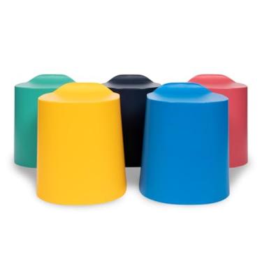 Imagem de LUXOR STKSTOOL-5 Banquetas empilháveis de plástico TailFin - Pacote com 5, proteção UV para uso externo, 40 cm L x 41 cm P x 46,7 cm A, 2,4 kg.