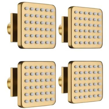 Imagem de Jatos de spray corporal de chuveiro, jatos corporais Oupukle de 7,6 cm para chuveiro, spa, massagem, latão, quadrados, jatos corporais de chuveiro, 36 cabeças de spray de silicone e 216 furos de bico