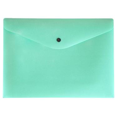 Imagem de Envelope plástico com botão A4 - Linho Serena - verde pastel - 0012.VP - Dello