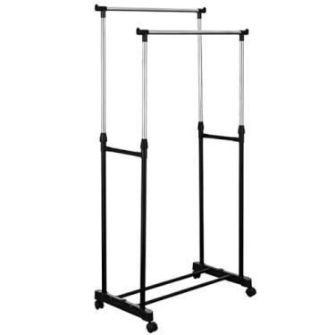 Imagem de Cabideiro de Roupas com Sapateira – Estrutura Portátil e Funcional para Organização Completa(Arara Dupla)