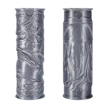 Imagem de UNICRAFTALE 2 peças, 2 estilos, rolo de textura de argila, molde de ácido polilático, para polímeros de argila, ferramenta de gravação em relevo, rolos de impressão de cerâmica com listras de galho