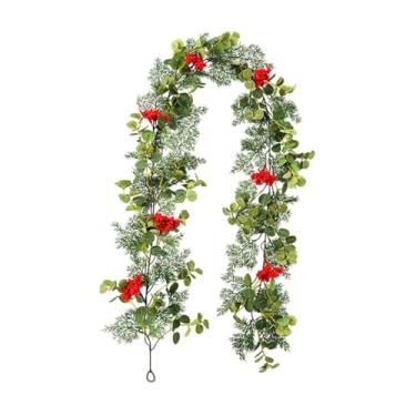 Imagem de UGPLM Guirlanda de artificial de Natal, decoração de Natal, decoração de casa, guirlanda de vegetação de inverno realista para capinar, feriado em