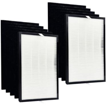 Imagem de Filtro N FLT5600 de substituição para purificador de ar GermGuardian AC5600 AC5600W AC5600WFL AC5600WDLX, pacote com 2 unidades H13 True HEPA e 8 pacotes de filtro de carvão ativado