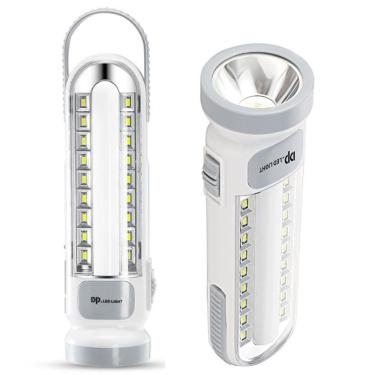 Imagem de Luminária Luz De Emergência 20 LEDs Com Lanterna Bateria Recarregável 1300mAh 3w