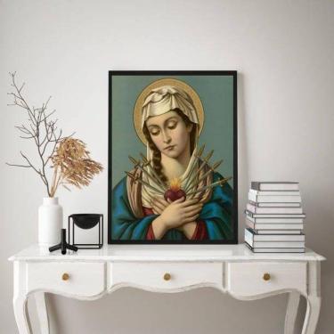 Imagem de Quadro Decorativo Nossa Senhora Das Dores 45X34Cm - Vidro