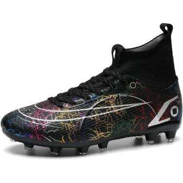 Imagem de Tênis de futebol masculinos de futebol com pontas longas, couro e borr