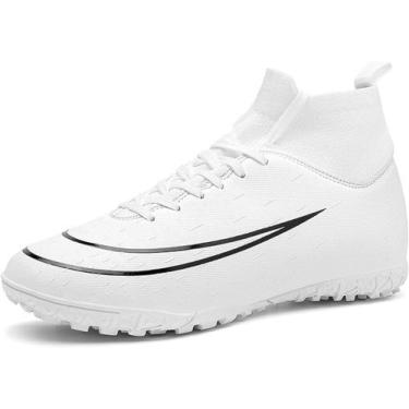 Imagem de Tênis de futebol masculinos de futebol com pontas longas, couro e borr
