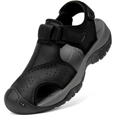 Imagem de Sandálias de caminhada Boveshorn Athletic de couro com bico fechado pa