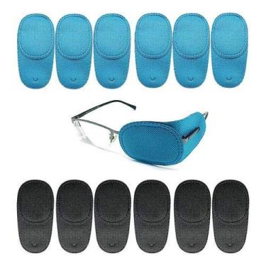 Imagem de Kit Com 03 Pares Oclusores Tampão Estrabismo Óculos Azul infantil Meni