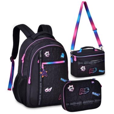 Imagem de Kit Mochila De Costas Lancheira Estojo Rafa E Luiz Rl24019Kt