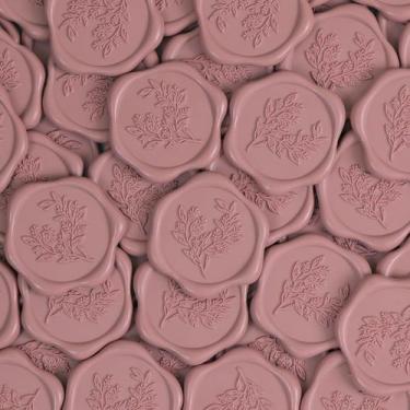 Imagem de Adesivos UNIQOOO Wax Seal, 50 unidades, Dusty Mauve, 3 cm
