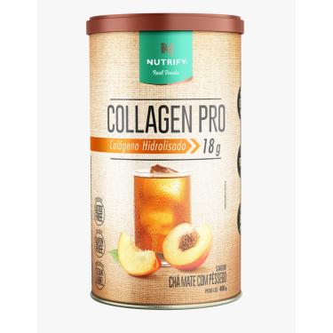 Imagem de Collagen Pro Chá Mate com Pêssego Nutrify 450g